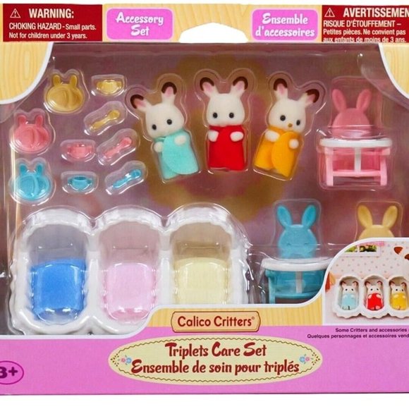 Calico Critters Sylvanian Families Triplets Care Set - Dollhouse Miniatures - Picture 2 of 6